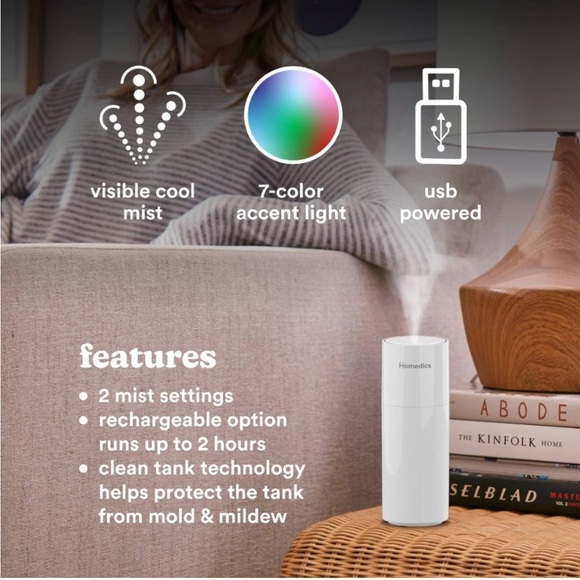 Homedics Portable Ultrasonic Humidifier NIB - Picture 8 of 11